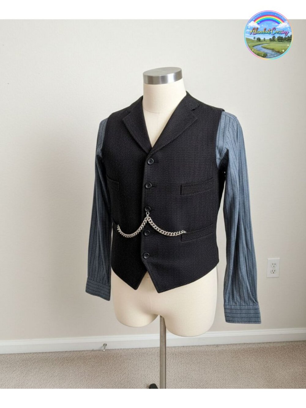 Men's Wool Tweed Herringbone Vest Classic Suit Waistcoat Tuxedo